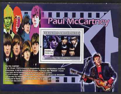 Guinea - Conakry 2007 Male Music Stars perf souvenir sheet (Paul McCartney) unmounted mint, stamps on , stamps on  stamps on personalities, stamps on  stamps on music, stamps on  stamps on beatles