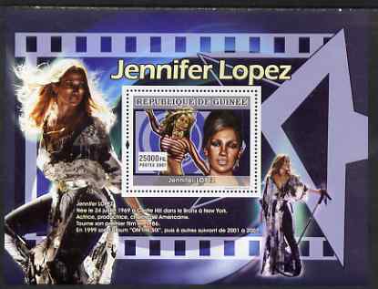 Guinea - Conakry 2007 Female Music Stars perf souvenir sheet (Jennifer Lopez) unmounted mint, stamps on personalities, stamps on music