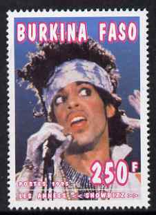 Burkina Faso 1995 Showbiz - 250f Prince perf single unmounted mint , stamps on personalities, stamps on music, stamps on pops