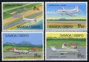 Samoa 1973 International Airport perf set of 4 unmounted mint, SG 409-12, stamps on aviation, stamps on airports, stamps on hawker siddeley