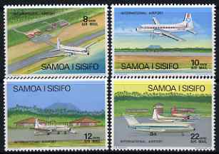 Samoa 1973 International Airport perf set of 4 unmounted mint, SG 409-12, stamps on , stamps on  stamps on aviation, stamps on  stamps on airports, stamps on  stamps on hawker siddeley