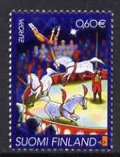 Finland 2002 Europa - 60c Circus unmounted mint SG 1674, stamps on , stamps on  stamps on europa, stamps on  stamps on circus, stamps on  stamps on horses, stamps on  stamps on entertainment