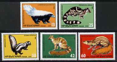 Bulgaria 1995 Mammals complete set of 5 unmounted mint SG 3210-14, stamps on animals, stamps on skunk, stamps on 