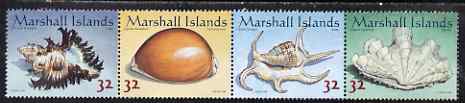Marshall Islands 1998 Shells perf strip of 4 unmounted mint SG 944-7, stamps on marine life, stamps on shells