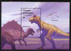 Grenada - Grenadines 1999 Prehistoric Life perf m/sheet (Tyrannosaurus) unmounted mint SG MS 2687b, stamps on dinosaurs