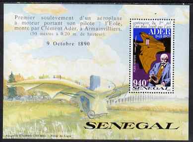 Senegal 1991 Centenary of Ader's First Heavier than Air Flight 940f perf m/sheet unmounted mint, SG MS 1110, stamps on , stamps on  stamps on aviation, stamps on  stamps on 