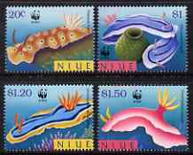 Niue 1999 WWF Endangered Species - Nudibranchs perf set of 4 unmounted mint SG 858-61, stamps on marine life, stamps on  wwf , stamps on 
