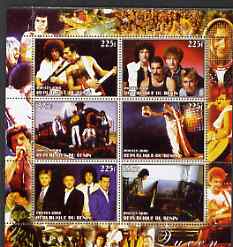 Benin 2006 Queen #2 (pop group) perf sheetlet containing set of 6 values unmounted mint, stamps on , stamps on  stamps on personalities, stamps on  stamps on entertainments, stamps on  stamps on music, stamps on  stamps on pops