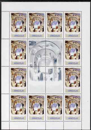 Angola 2000 Pope John Paul II perf sheet containing 12 values plus central label unmounted mint. Note this item is privately produced and is offered purely on its themati..., stamps on personalities, stamps on popes, stamps on religion, stamps on 