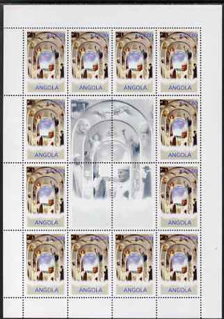 Angola 2000 Pope John Paul II perf sheet containing 12 values plus central label unmounted mint. Note this item is privately produced and is offered purely on its thematic appeal, stamps on , stamps on  stamps on personalities, stamps on  stamps on popes, stamps on  stamps on religion, stamps on  stamps on 