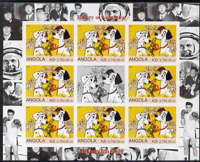 Angola 2000 Millennium 2000 - History of Animation #2 imperf sheetlet containing 8 values plus label unmounted mint. Note this item is privately produced and is offered p...