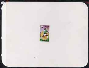 Nigeria 1992 Barcelona Olympic Games (2nd issue) - imperf proof of N1.50 value (Football) on card with rubber handstamp on back 'Bromide/ Proof Approved by ... with signature and details blanked out, stamps on , stamps on  stamps on football   olympics   sport