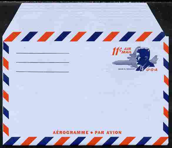 Aerogramme - United States 1963 John F Kennedy 11c air-letter sheet folded along fold lines otherwise unused and fine