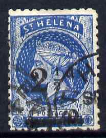 St Helena Forgery 2.5d on 6d blue by De Beuckelaer (West type 6) 'used' single. (Please note: we have a modest stock of this item so the one you receive may not be identical to the one scanned), stamps on , stamps on  stamps on forgery, stamps on  stamps on forgeries, stamps on  stamps on 