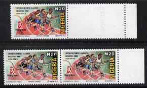 Nigeria 2008 Beijing Olympics N20 (Athletics) proof marginal single from right side of the sheet se-tenant with stamp-sized blank with a very feint printing of the black ..., stamps on sport, stamps on olympics, stamps on athletics