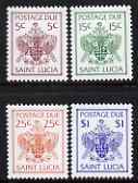 St Lucia 1981 Postage Due set of 4 unmounted mint, SG D13-16, stamps on arms, stamps on heraldry