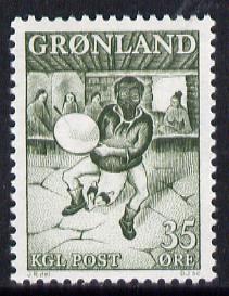 Greenland 1961 Drum Dance 35ore unmounted mint, SG 47*