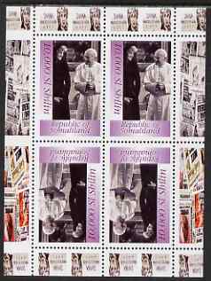 Somaliland 1999 Princes Di & The Pope perf sheetlet containing 4 values arranged in tete-beche format unmounted mint, stamps on personalities, stamps on diana, stamps on pope, stamps on royalty