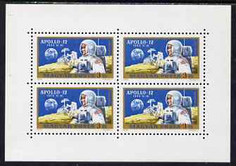 Hungary 1970 Apollo 12 Space Mission perf m/sheet containing block of 4 unmounted mint, SG MS 2516, stamps on , stamps on  stamps on space, stamps on  stamps on apollo