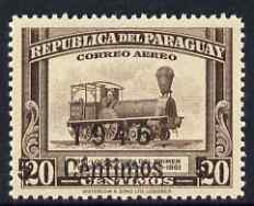 Paraguay 1946 surcharged 5c on 20c brown (Locomotive) unmounted mint, SG  636