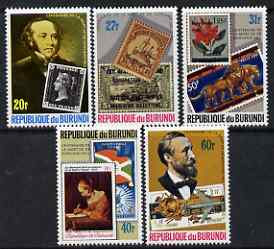 Burundi 1979 Death Centenary of Rowland Hill perf set of 5 unmounted mint SG 1346-50, stamps on , stamps on  stamps on postal, stamps on  stamps on rowland hill, stamps on  stamps on stamp on stamp, stamps on  stamps on  upu , stamps on  stamps on , stamps on  stamps on stamponstamp