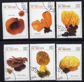 Benin 2003 Fungi perf set of 6 fine cds used, stamps on , stamps on  stamps on fungi