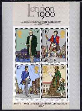 Great Britain 1979 Death Centenary of Sir Rowland Hill m/sheet fine cds used, SG MS 1099, stamps on , stamps on  stamps on rowland hill, stamps on postal, stamps on postman, stamps on death