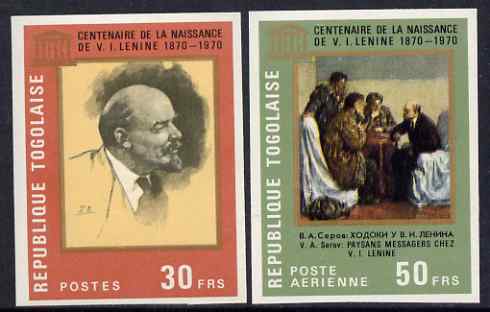 Togo 1970 Birth Centenary of Lenin imperf set of 2 from limited printing, unmounted mint as SG 742-3, stamps on personalities, stamps on lenin