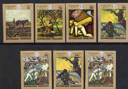 Togo 1970 ILO (Paintings) imperf set of 7 from limited printing, unmounted mint as SG 713-19, stamps on , stamps on  stamps on arts, stamps on  stamps on van gogh, stamps on  stamps on pissarro