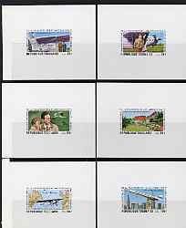 Togo 1977 50th Anniversary of Lindbergh's Transatlantic Flight imperf set of 6 individual deluxe sheets, unmounted mint as SG 1207-12, stamps on , stamps on  stamps on personalities, stamps on  stamps on aviation, stamps on  stamps on concorde