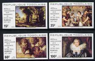 Togo 1977 400th Birth Anniversary of Rubens imperf set of 4 from limited printing, unmounted mint as SG 1228-31, stamps on , stamps on  stamps on rubens, stamps on  stamps on arts