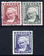 Spain 1946 Birth Bicentenary of Goya perf set of 3 unmounted mint SG 1073-5, stamps on , stamps on  stamps on personalities, stamps on  stamps on arts, stamps on  stamps on goya