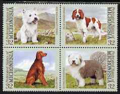 Micronesia 1995 Dogs perf set of 4 values unmounted mint, SG 426-9, stamps on , stamps on  stamps on dogs, stamps on  stamps on westie, stamps on  stamps on highland terrier, stamps on  stamps on springer spaniel, stamps on  stamps on irish setter, stamps on  stamps on old english sheepdog, stamps on  stamps on 