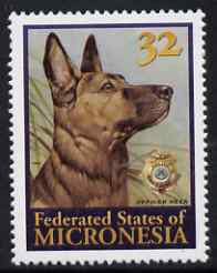 Micronesia 1996 Reza (Police Drug Enforcement Unit's Dog) unmounted mint, SG 509, stamps on , stamps on  stamps on dogs, stamps on  stamps on police, stamps on  stamps on  gsd , stamps on  stamps on drugs