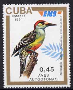 Cuba 1991 Express Mail Stamp - 45c Red-Bellied Woodpecker unmounted mint SG E3638, stamps on birds, stamps on woodpeckers