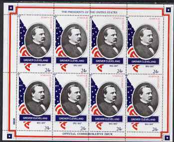 Staffa 1982 Presidents of the United States #24 Grover Cleveland perf sheetlet containing 8 x 24p values unmounted mint, stamps on , stamps on  stamps on personalities, stamps on  stamps on constitutions, stamps on  stamps on americana, stamps on  stamps on  usa , stamps on  stamps on presidents, stamps on  stamps on usa presidents, stamps on  stamps on 
