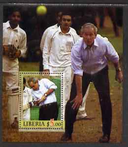 Liberia 2006 President Bush Playing Cricket perf m/sheet unmounted mint, stamps on personalities, stamps on usa presidents, stamps on americana, stamps on sport, stamps on cricket