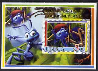 Liberia 2005 50th Anniversary of Disneyland overprint on Bugs life perf m/sheet #3 unmounted mint, stamps on , stamps on  stamps on insects, stamps on  stamps on disney