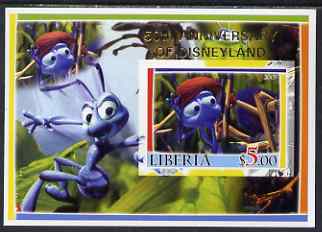 Liberia 2005 50th Anniversary of Disneyland overprint on Bugs life imperf m/sheet #3 unmounted mint, stamps on , stamps on  stamps on insects, stamps on  stamps on disney