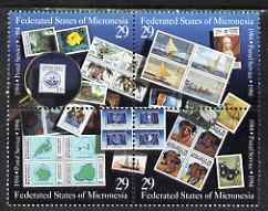 Micronesia 1994 Tenth Anniversary of Postal Independence se-tenant block of 4 unmounted mint, SG 385-8, stamps on postal, stamps on stamponstamp, stamps on 