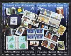 Micronesia 1994 Tenth Anniversary of Postal Independence se-tenant block of 4 unmounted mint, SG 385-8, stamps on , stamps on  stamps on postal, stamps on  stamps on stamponstamp, stamps on  stamps on 