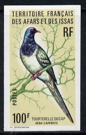 French Afars & Issas 1975 Birds 100f (Namaqua Dove) imperf from limited printing unmounted mint, as SG 653*, stamps on , stamps on  stamps on birds, stamps on doves