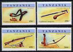 Tanzania 1998 Traditional Weapons perf set of 4 unmounted mint SG 2132-5, stamps on , stamps on  stamps on weapons, stamps on  stamps on militaria, stamps on  stamps on archery, stamps on  stamps on shooting