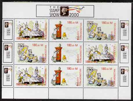 Turkmenistan 2000 Stamp-Show 2000 perf sheetlet containing 9 values (3 sets of 3 Childrens Stories) unmounted mint 