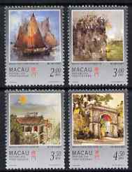 Macao 1997 Paintings by Kwok perf set of 4 unmounted mint SG 974-7, stamps on arts, stamps on ships, stamps on forts, stamps on 