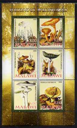 Malawi 2008 Poisonous Mushrooms perf sheetlet containing 6 values unmounted mint, stamps on fungi