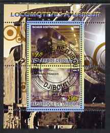Djibouti 2008 Steam Locos #2 - Eddystone & Royal Pioneer Corps perf sheetlet containing 2 values fine cto used, stamps on railways