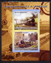 Djibouti 2008 Steam Locos #7 - Tamerlane & Polyphemus imperf sheetlet containing 2 values unmounted mint, stamps on railways