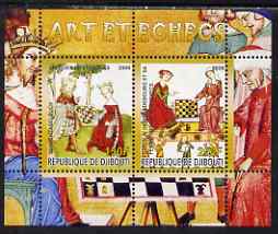 Djibouti 2008 Art & Chess #4 - perf sheetlet containing 2 values unmounted mint, stamps on , stamps on  stamps on arts, stamps on  stamps on chess