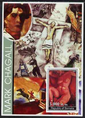 Somalia 2002 Modern Art (Mark Chagall) perf s/sheet unmounted mint, stamps on arts, stamps on chagall, stamps on nudes